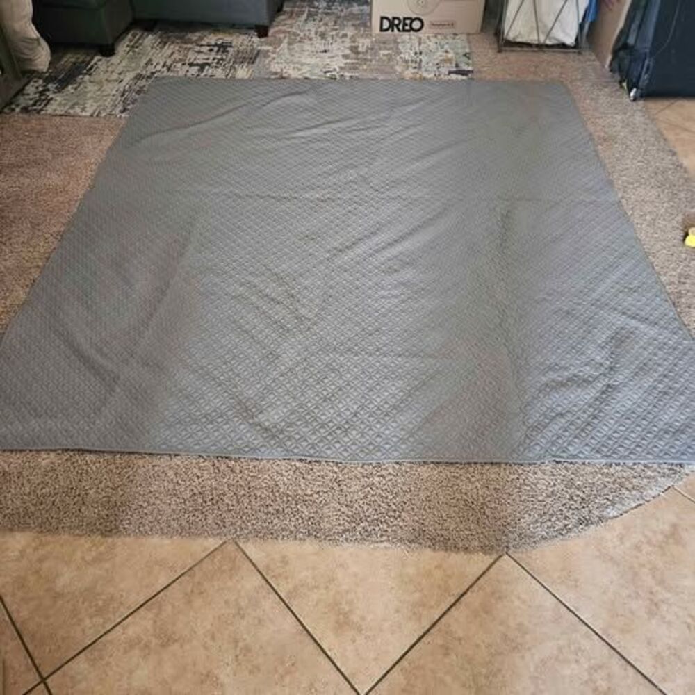 Costco King Size Gray Reversible Bed Coverlet